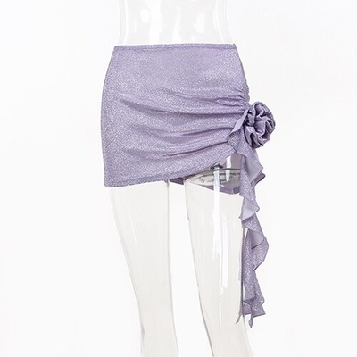 OEM Summer newpolyester sleeveless parties sexy slim hot girl stereo flower design hanging neck top suits