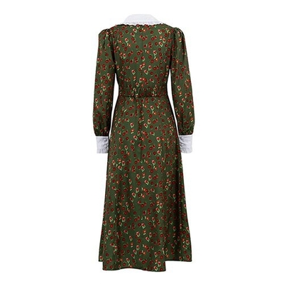 OEM Print Long Skirt Doll Collars Polyester European American Long Sleeved