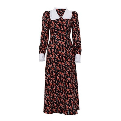 OEM Print Long Skirt Doll Collars Polyester European American Long Sleeved