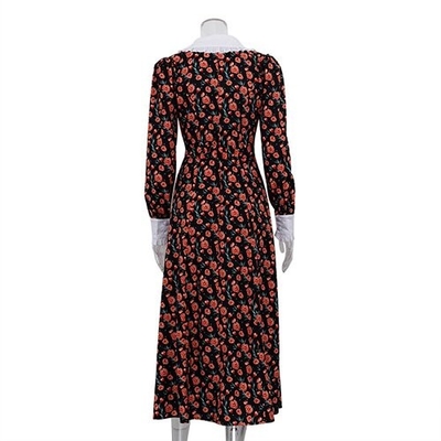 OEM Print Long Skirt Doll Collars Polyester European American Long Sleeved