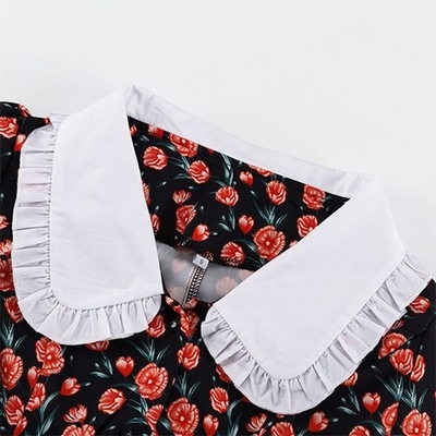 OEM Print Long Skirt Doll Collars Polyester European American Long Sleeved