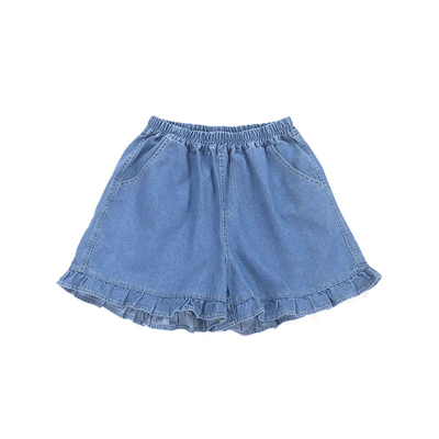 91%-99% Cotton Sweet Girl Thin Jean Shorts With Eyelash Flounces