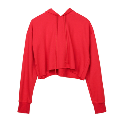 Custom Solid Long Sleeve Crop Top Spring Autumn Outerwear Anti Shrink